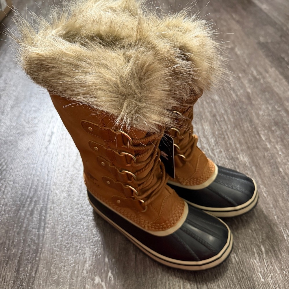 Sorel Joan of Arctic Waterproof Insulated Winter Boots Brown Faux Fur Women 6 - Picture 2 of 9